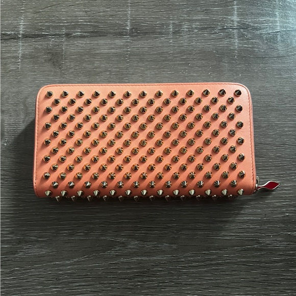 Christian Louboutin Handbags - Christian Louboutin Pink Leather Studded Long Wallet Panettone